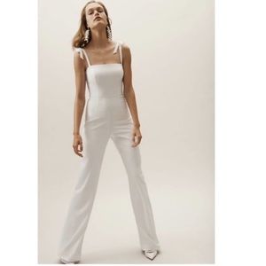 White BHLDN Theia jumpsuit tie straps NWT